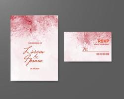 Wedding invitation with abstract watercolor background vector