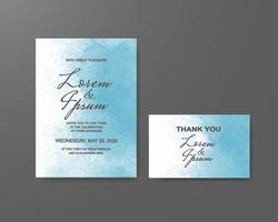 Wedding invitation with abstract watercolor background vector