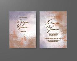 Wedding invitation with abstract watercolor background vector