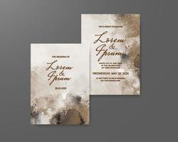 Wedding invitation with abstract watercolor background vector