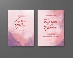 Wedding invitation with abstract watercolor background vector