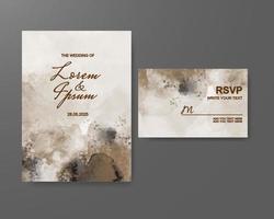 Wedding invitation with abstract watercolor background vector