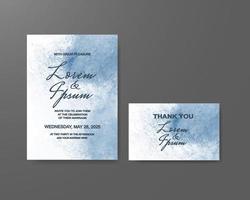 Wedding invitation with abstract watercolor background vector