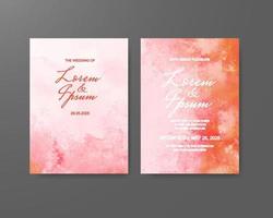 Wedding invitation with abstract watercolor background vector