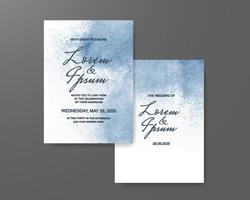 Wedding invitation with abstract watercolor background vector