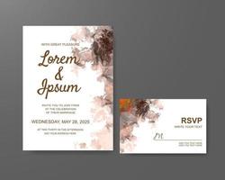 Wedding invitation with abstract watercolor background vector