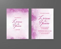 Wedding invitation with abstract watercolor background vector