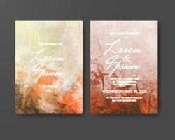 Wedding invitation with abstract watercolor background vector