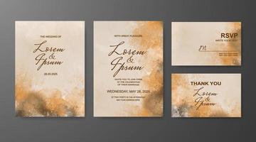 Wedding invitation with abstract watercolor background vector