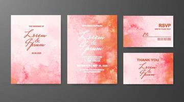 Wedding invitation with abstract watercolor background vector