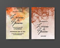 Wedding invitation with abstract watercolor background vector