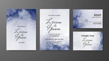 Wedding invitation with abstract watercolor background vector