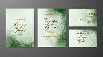 Wedding invitation with abstract watercolor background vector