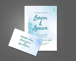 Wedding invitation with abstract watercolor background vector