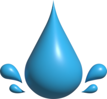 ícone de gota de água 3d png