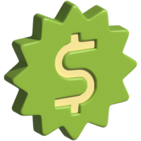 dólar icono 3d png