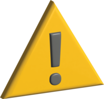3d icon of warning alert png