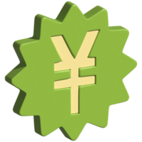 3D-Symbol Yen-Geld von Japan png