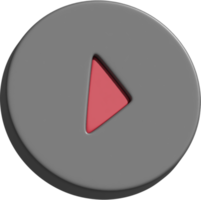 botão de reprodução de ícone 3D png