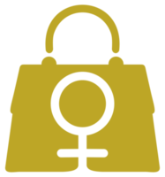 Symbol für weibliche Tasche oder Frauentasche für Logo, Piktogramm, Kunstillustration, Apps oder Grafikdesignelement. PNG-Format png