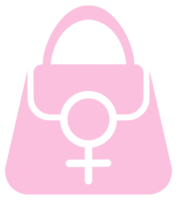 bolsa feminina ou símbolo de ícone de bolsa de mulher para logotipo, pictograma, ilustração de arte, aplicativos ou elemento de design gráfico. formato png