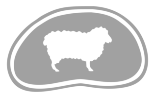 Lammfleisch-Symbol für Piktogramm, Apps, Logo, Kunstillustration, Website oder Grafikdesignelement. PNG-Format png