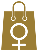 bolso femenino o símbolo de icono de bolso femenino para logotipo, pictograma, ilustración de arte, aplicaciones o elemento de diseño gráfico. formato png