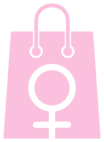 femmina Borsa o donna Borsa icona simbolo per logo, pittogramma, arte illustrazione, applicazioni o grafico design elemento. formato png