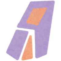 geometrisk hand dragen brev en png