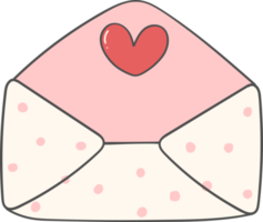 carino dolce San Valentino amore lettera Busta scarabocchio cartone animato mano disegno png