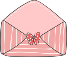 Cute sweet Valentine love letter envelope doodle cartoon hand drawing png