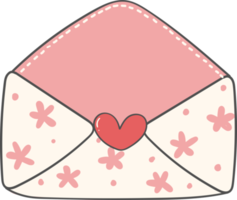 lindo dulce san valentín carta de amor sobre doodle dibujos animados dibujo a mano png