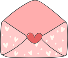 söt ljuv valentine kärlek brev kuvert klotter tecknad serie hand teckning png
