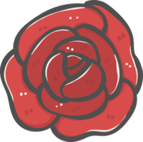schattig zoet Valentijn rood roos bloem tekenfilm tekening png