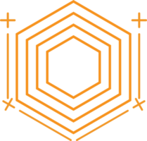 diseño geométrico moderno de forma hexagonal png