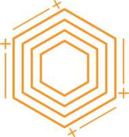 diseño geométrico moderno de forma hexagonal png