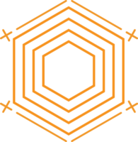 diseño geométrico moderno de forma hexagonal png