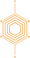diseño geométrico moderno de forma hexagonal png