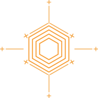 diseño geométrico moderno de forma hexagonal png