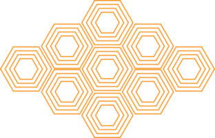 design geométrico moderno de forma hexagonal png