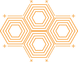 diseño geométrico moderno de forma hexagonal png