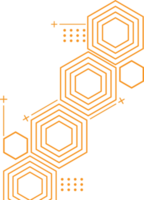 diseño geométrico moderno de forma hexagonal png