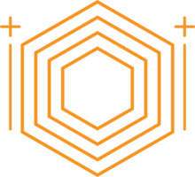 design geométrico moderno de forma hexagonal png