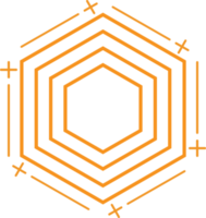 diseño geométrico moderno de forma hexagonal png