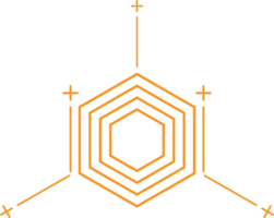 diseño geométrico moderno de forma hexagonal png