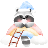 Cute Raccoon illustration png