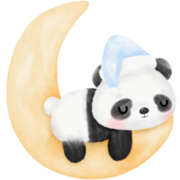 ilustração em aquarela de panda fofo png