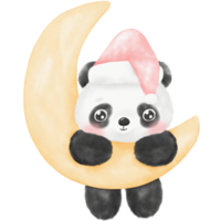 illustrazione dell'acquerello del panda carino png