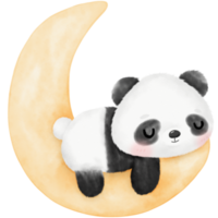 ilustração em aquarela de panda fofo png