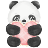 illustration aquarelle de panda mignon png